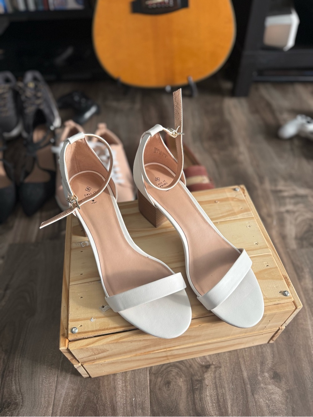 Call It Spring White Block Heel Sandals – Sz 10 / 41 – Worn Once